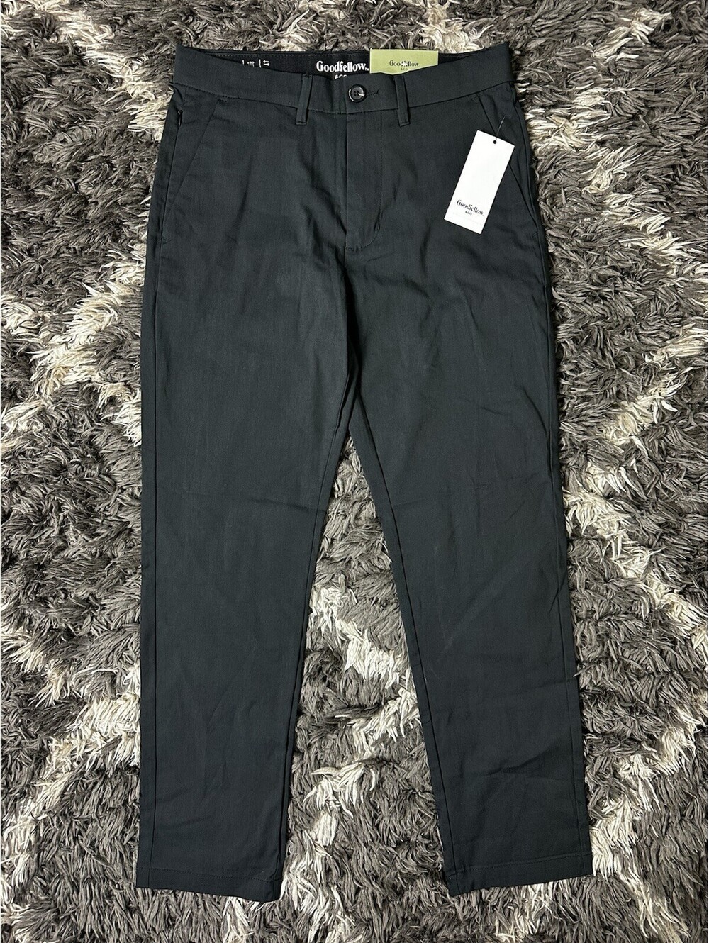 NWT Goodfellow & Co Mens 28x30 Black Slim Slim Tech Chino Pants Trousers